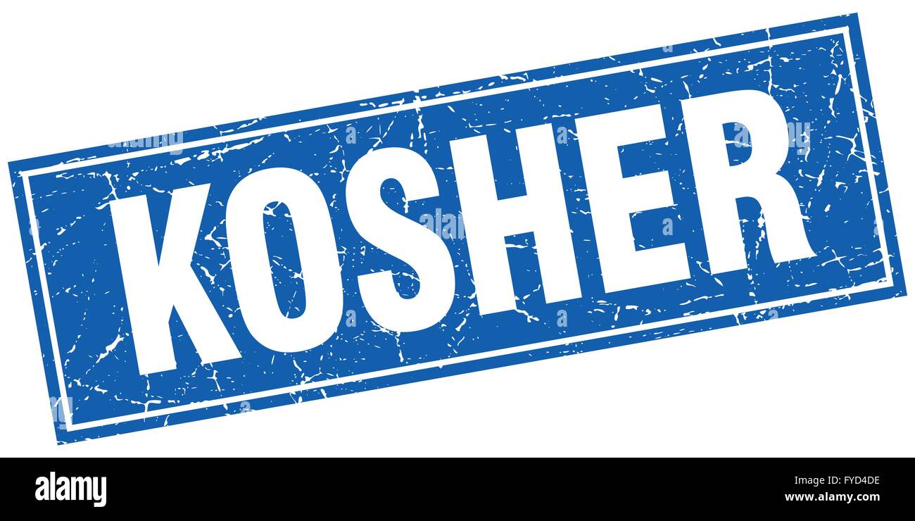 kosher blue square grunge stamp on white Stock Vector Image & Art - Alamy