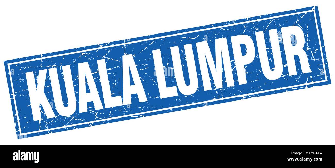 Kuala Lumpur blue square grunge vintage isolated stamp Stock Vector ...