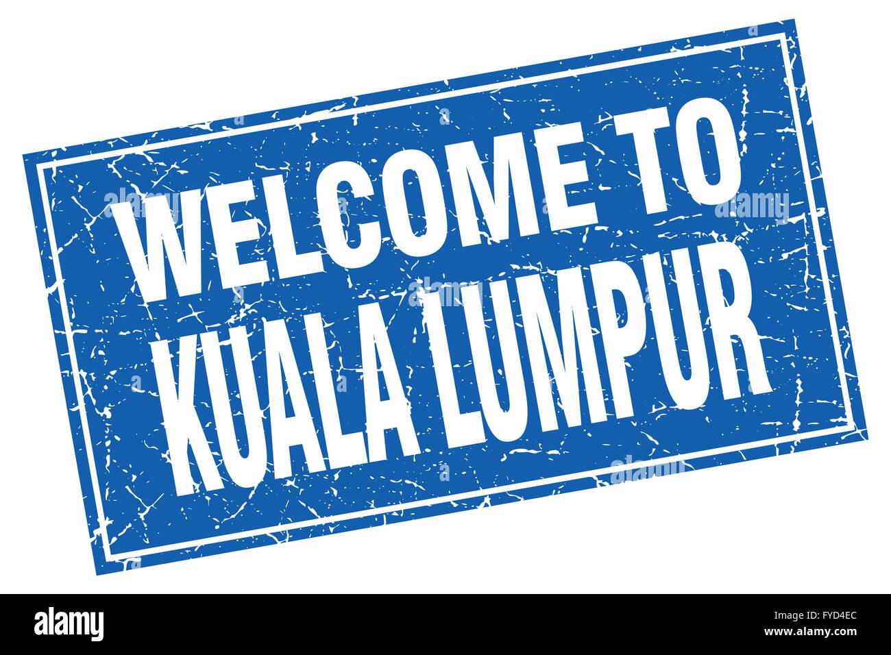 Kuala Lumpur blue square grunge welcome to stamp Stock Vector Image ...