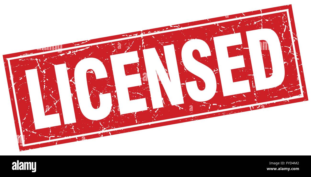 licensed red square grunge stamp on white Stock Vector Image & Art - Alamy