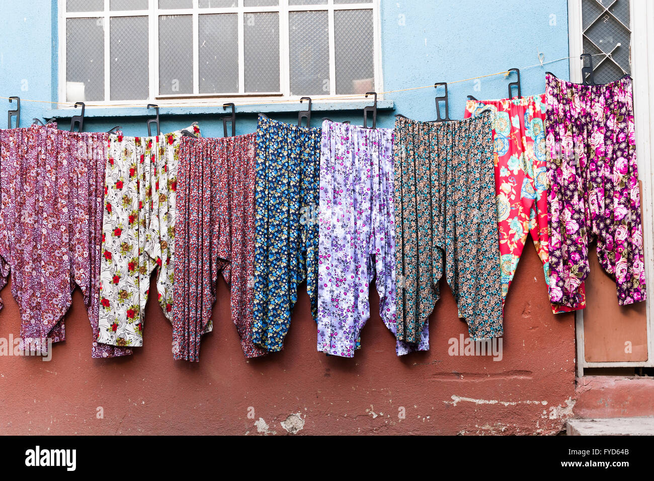 pyjamas pajamas shot of Cumalikizik touristic street Market in Bursa Turkey . Cumalikizik village is a popular tourist destinati Stock Photo