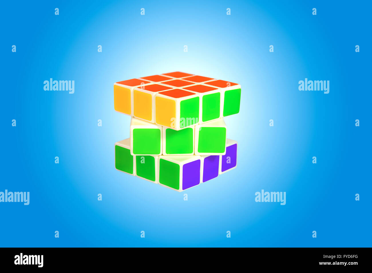 Rubik cube - brain training toy Stock Photo