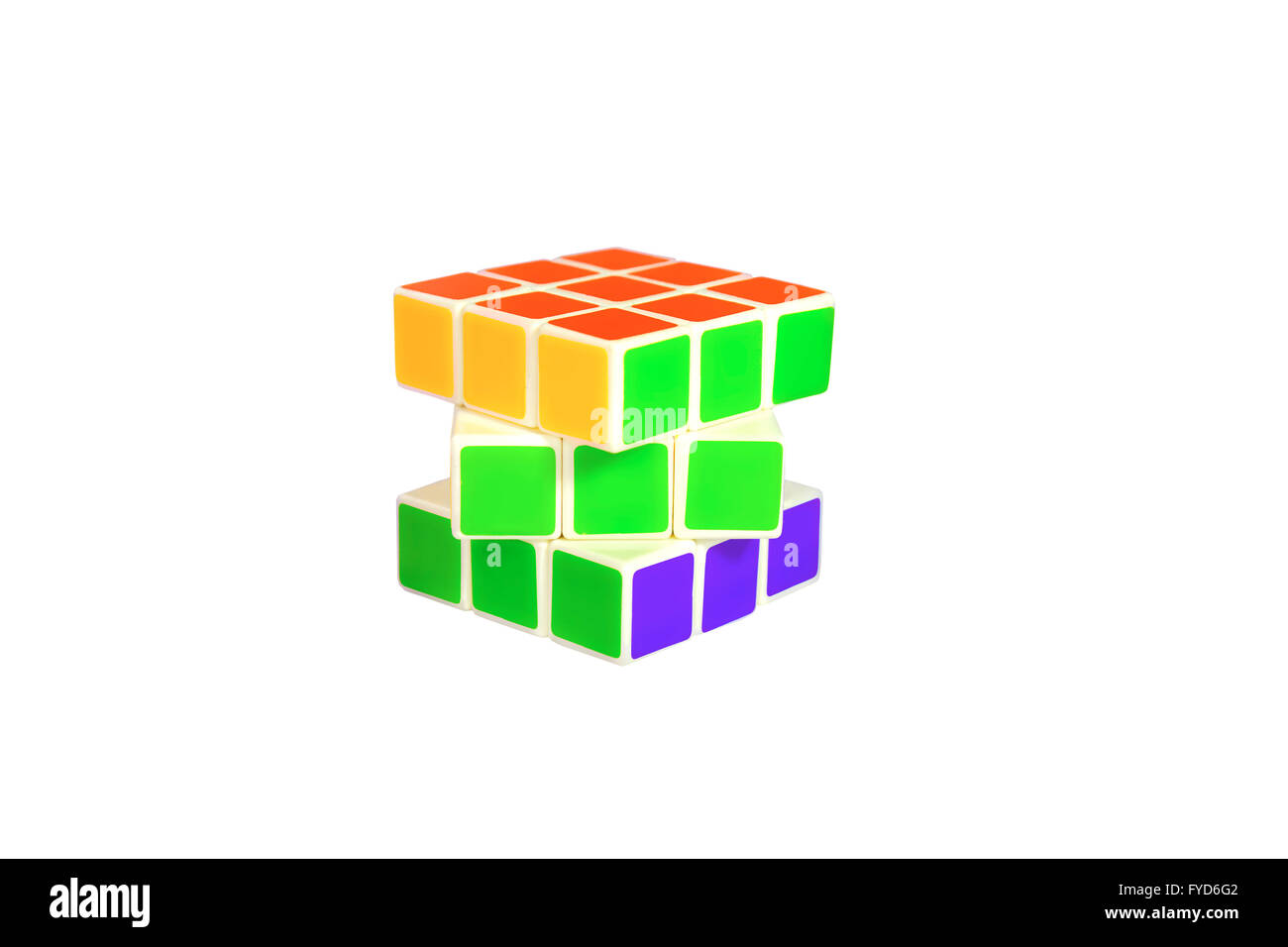 Rubik cube - brain training toy Stock Photo