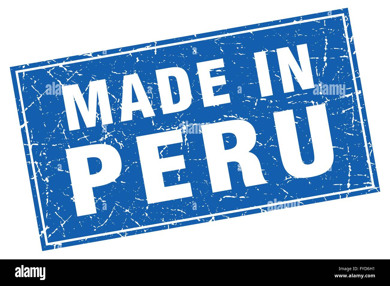 Peru blue square grunge made in stamp Stock Vector Image & Art - Alamy