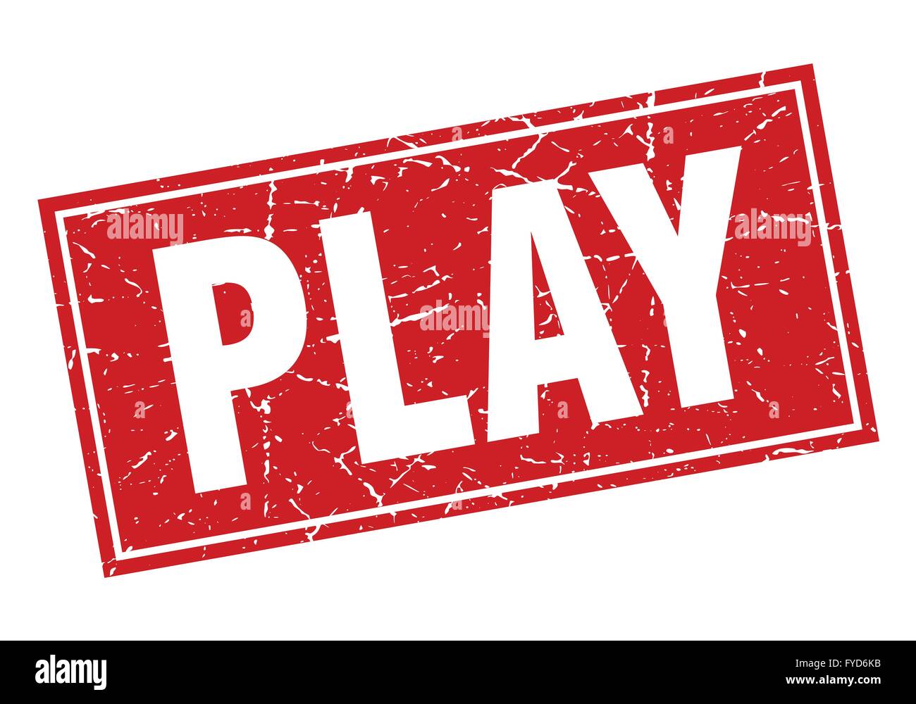 play red square grunge stamp on white Stock Vector Image & Art - Alamy