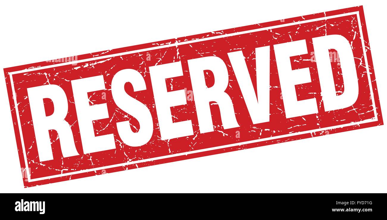 reserved red square grunge stamp on white Stock Vector Image & Art - Alamy