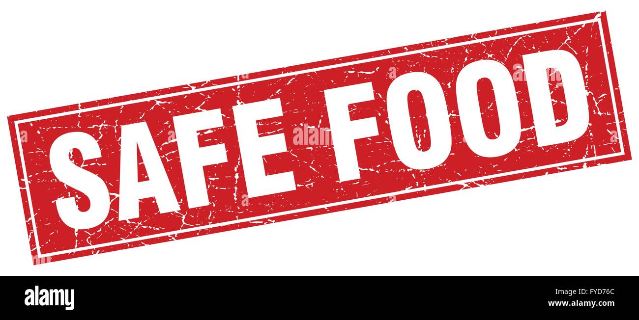 safe food red square grunge stamp on white Stock Vector Image & Art - Alamy