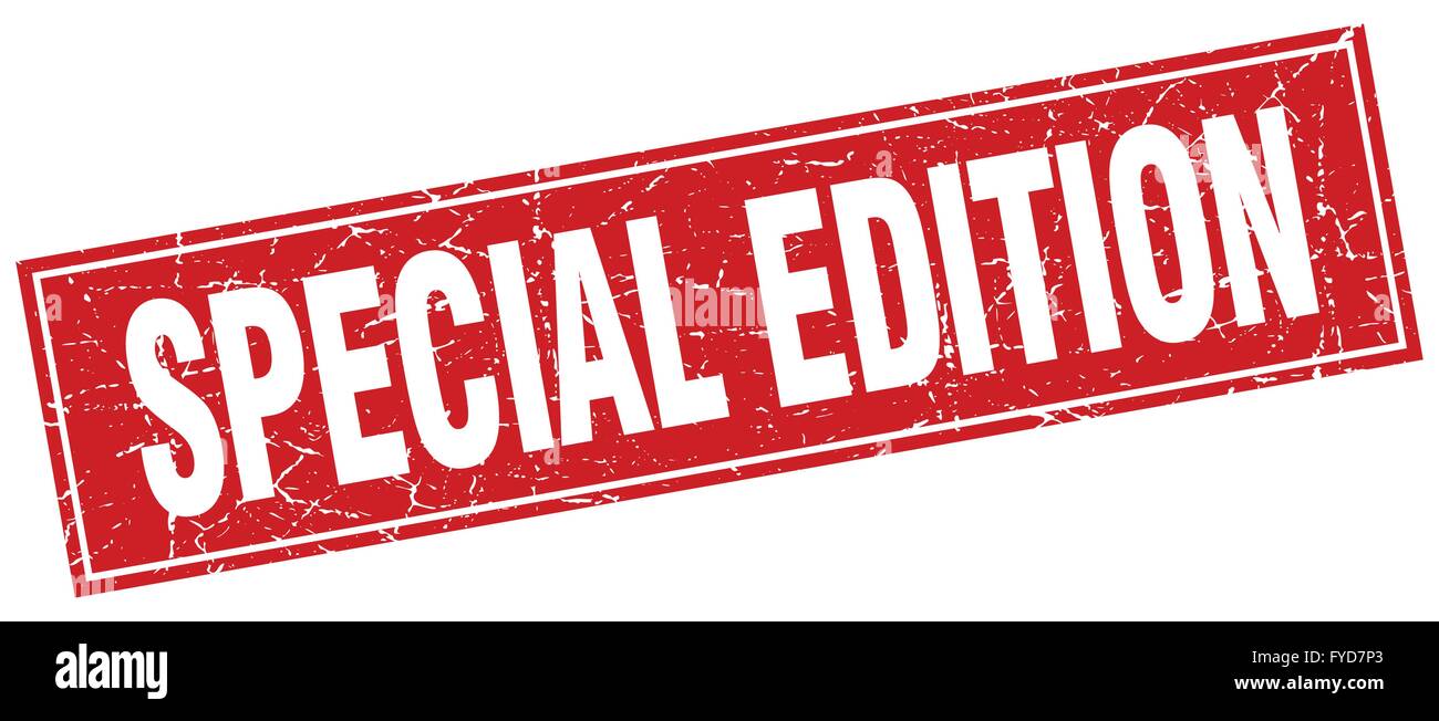special edition red square grunge stamp on white Stock Vector Image ...