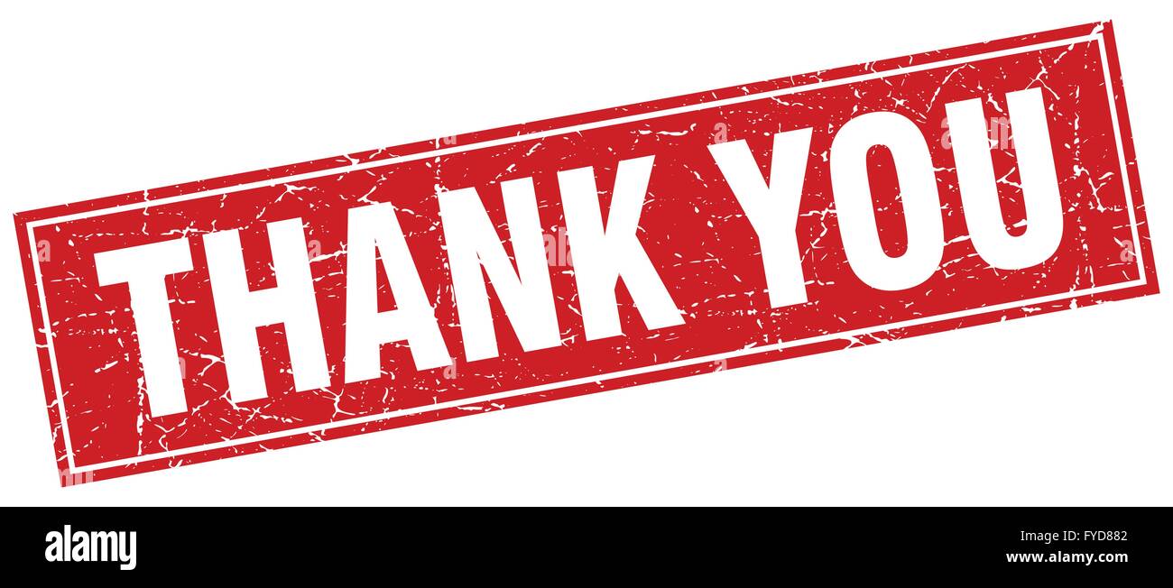 thank you red square grunge stamp on white Stock Vector Image & Art - Alamy