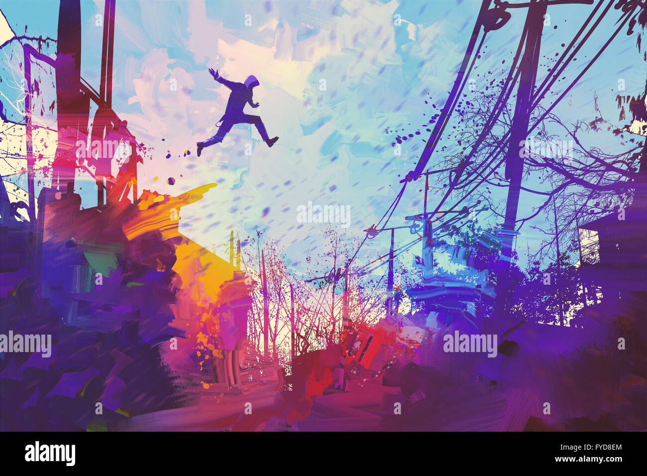 Person Jump Building Stock Photos & Person Jump Building Stock Images ...
