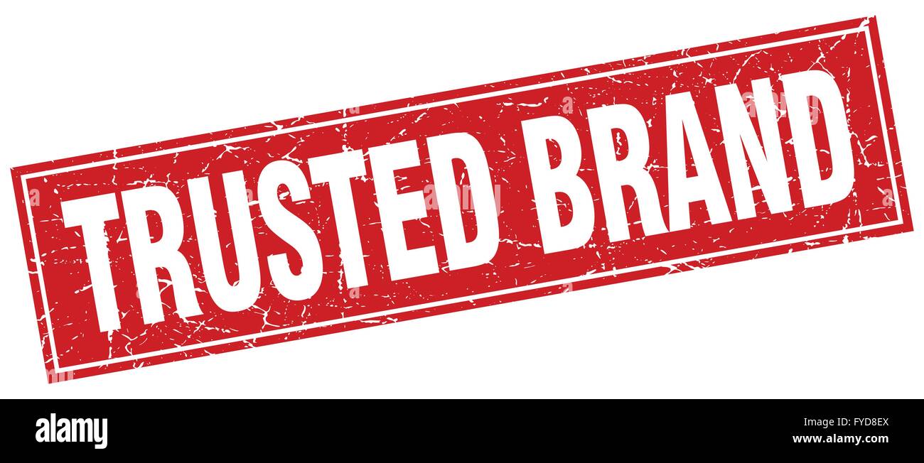 trusted brand red square grunge stamp on white Stock Vector Image & Art ...