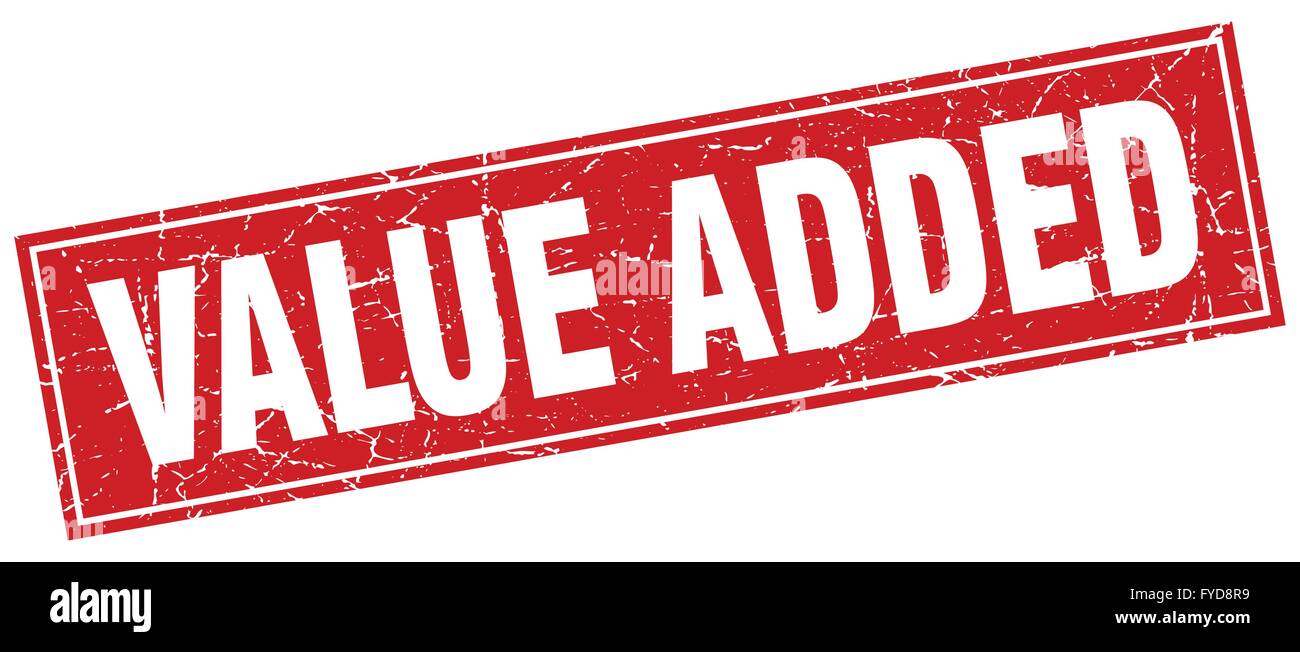 value added red square grunge stamp on white Stock Vector Image & Art ...