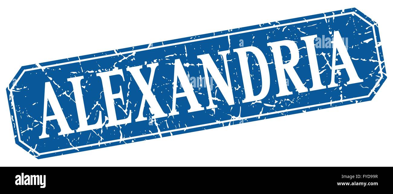 Alexandria blue square grunge retro style sign Stock Vector Image & Art ...