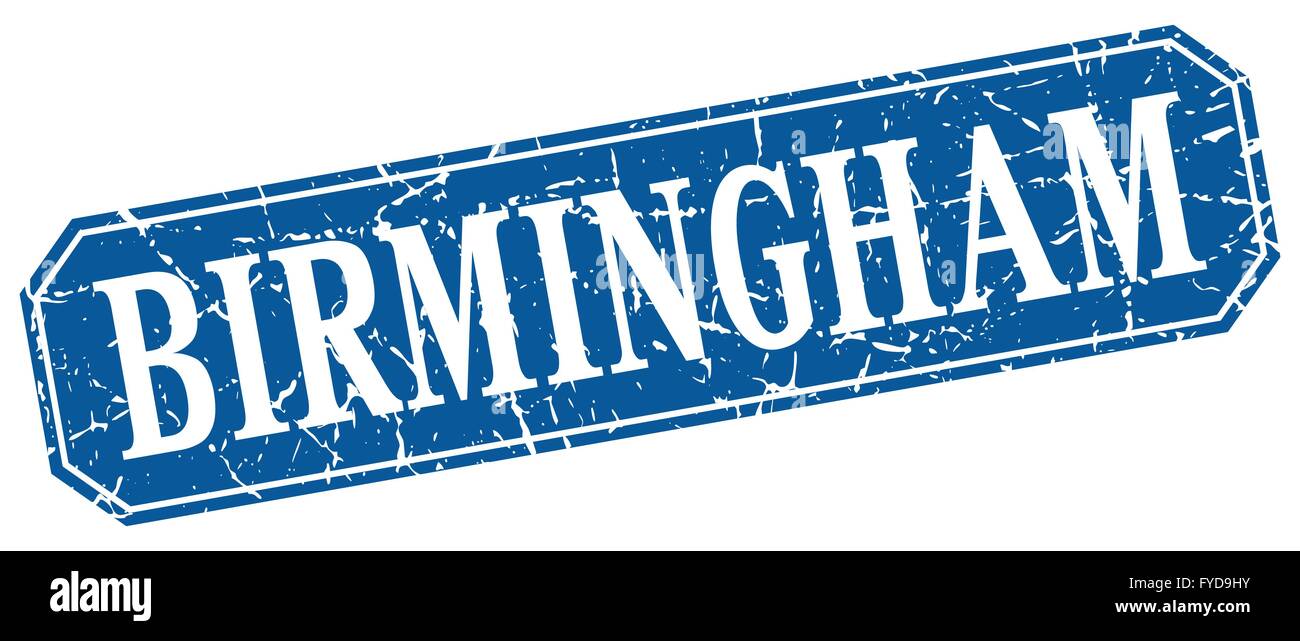 Birmingham blue square grunge retro style sign Stock Vector Image & Art ...