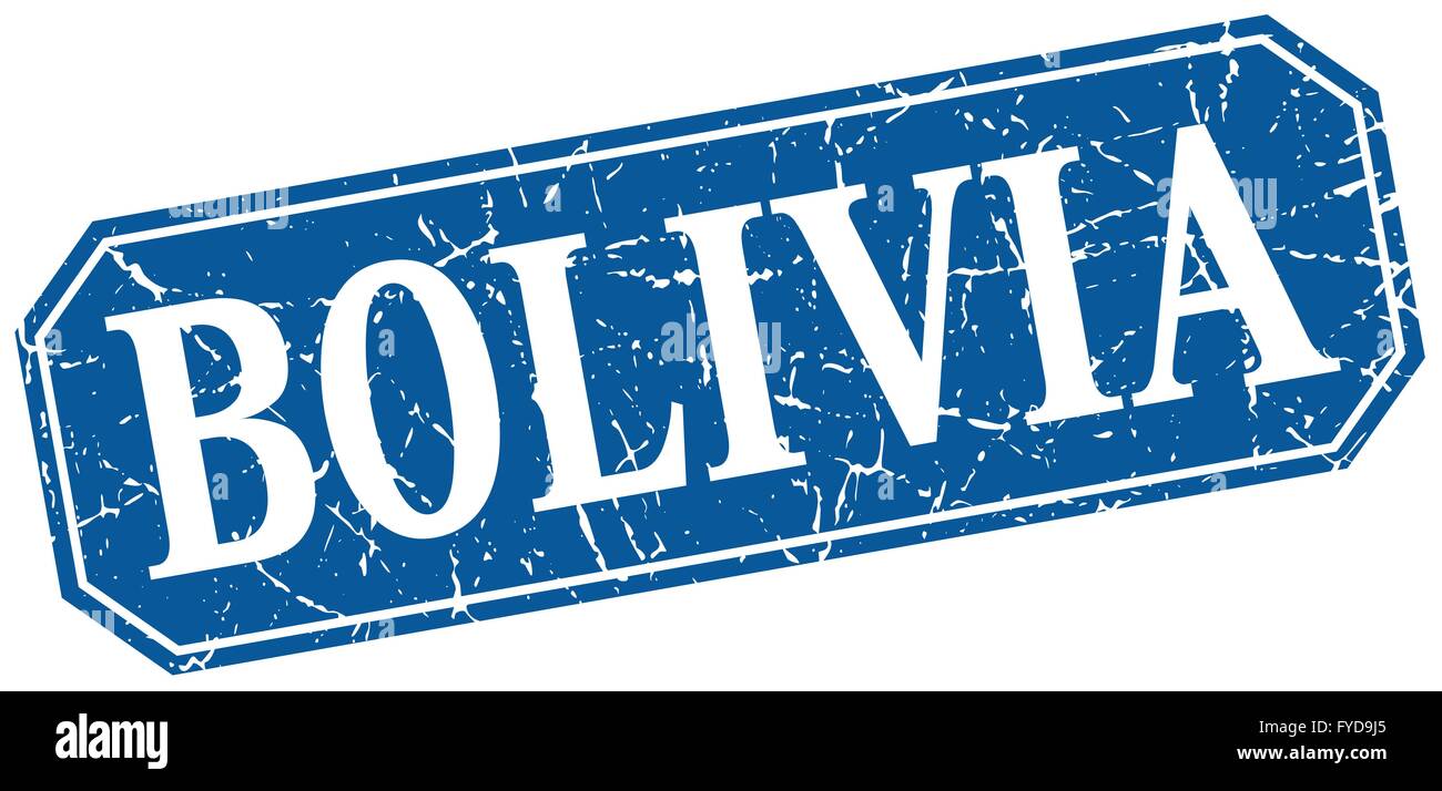 Bolivia blue square grunge retro style sign Stock Vector Image & Art ...