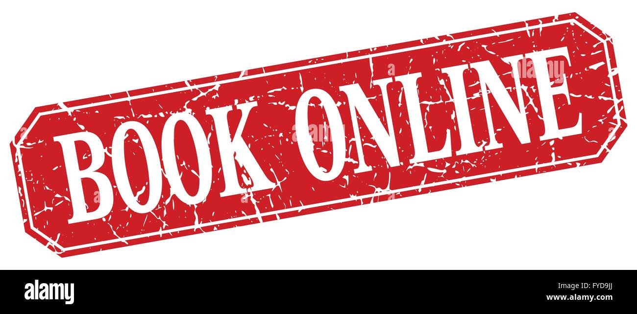 book online red square vintage grunge isolated sign Stock Vector Image ...