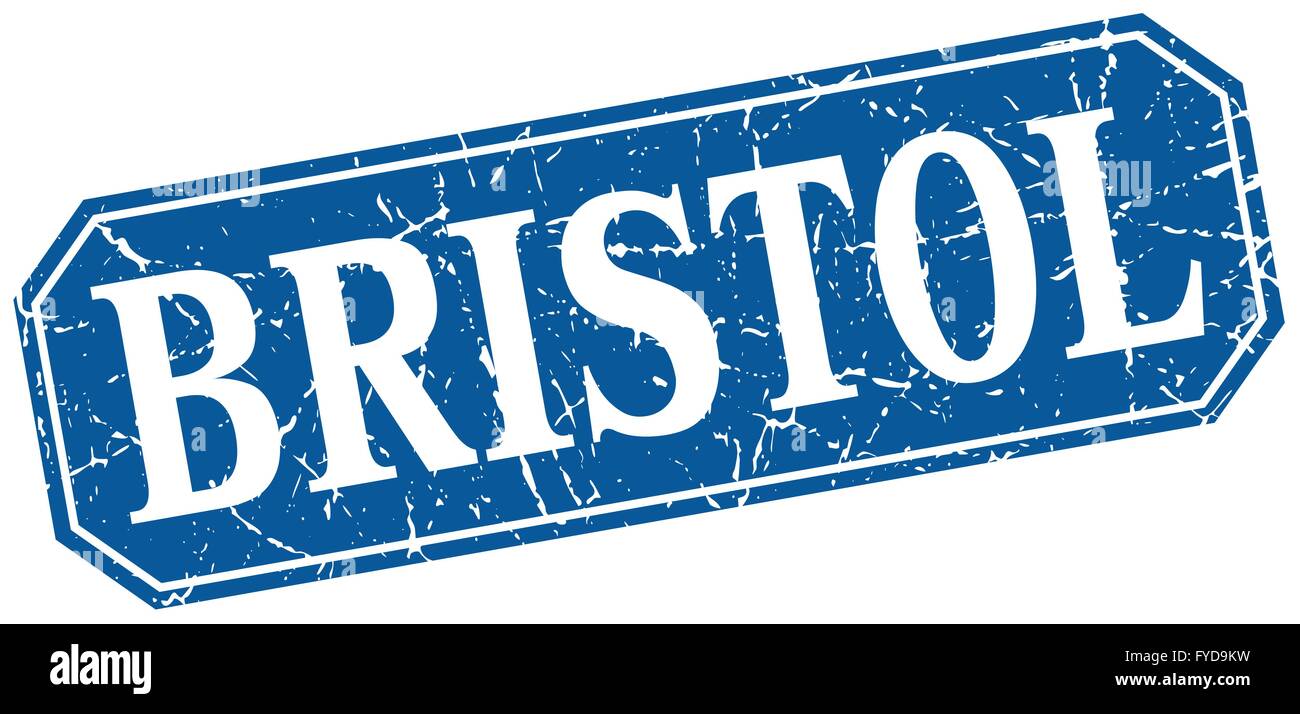 Bristol blue square grunge retro style sign Stock Vector Image & Art ...