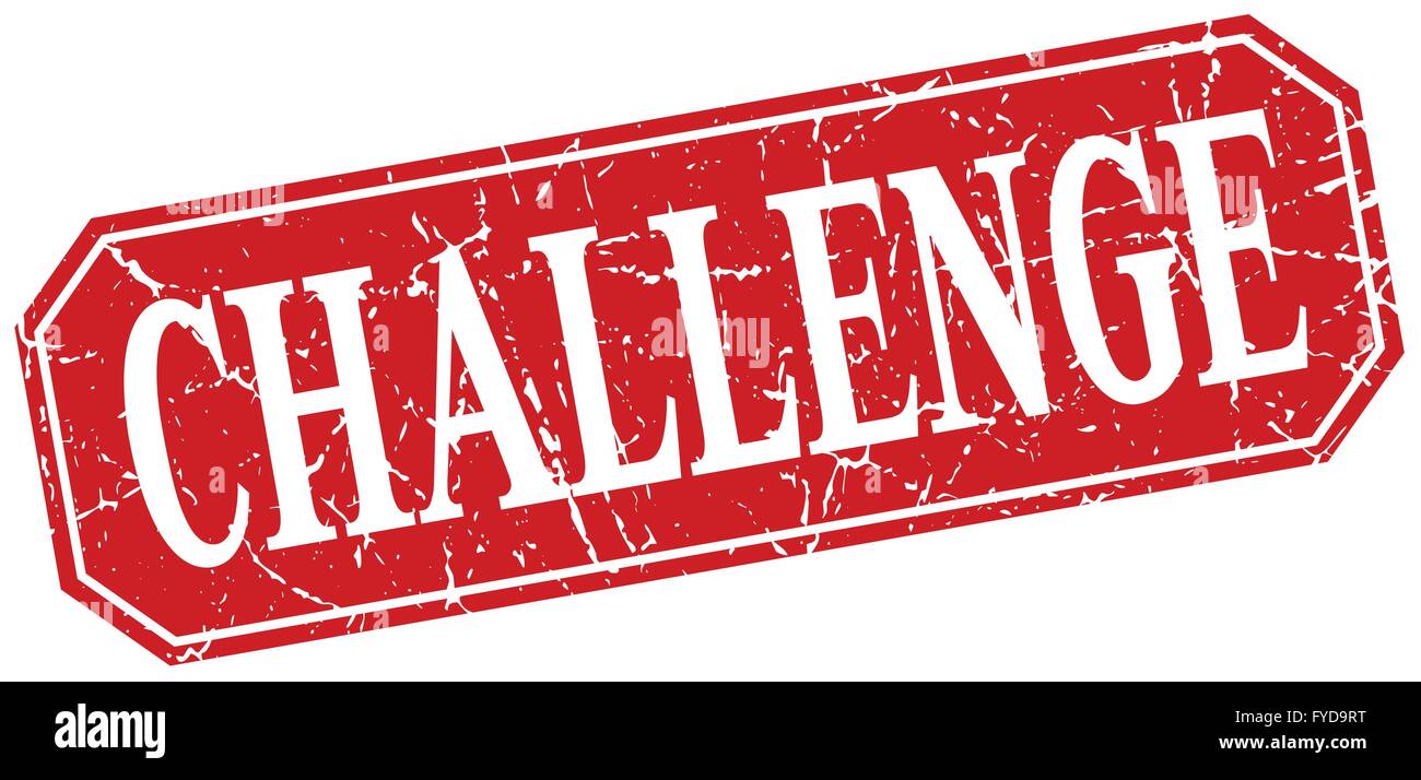 challenge red square vintage grunge isolated sign Stock Vector Image ...
