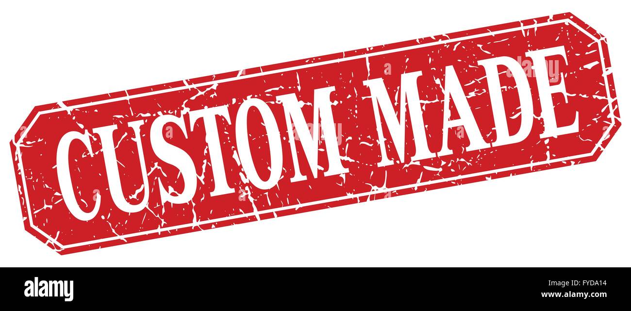 custom made red square vintage grunge isolated sign Stock Vector Image ...