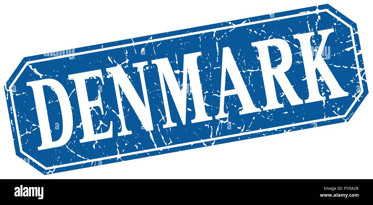 Denmark blue square grunge retro style sign Stock Vector Image & Art ...