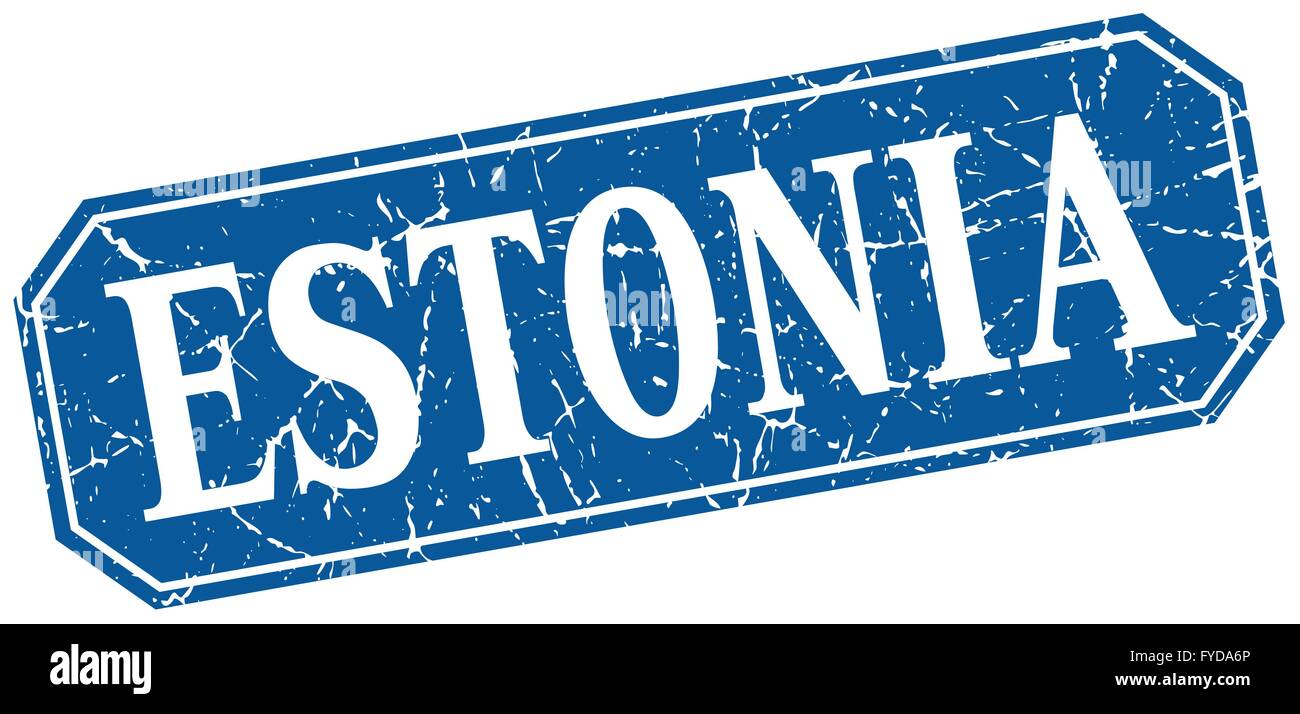 Estonia blue square grunge retro style sign Stock Vector Image & Art ...