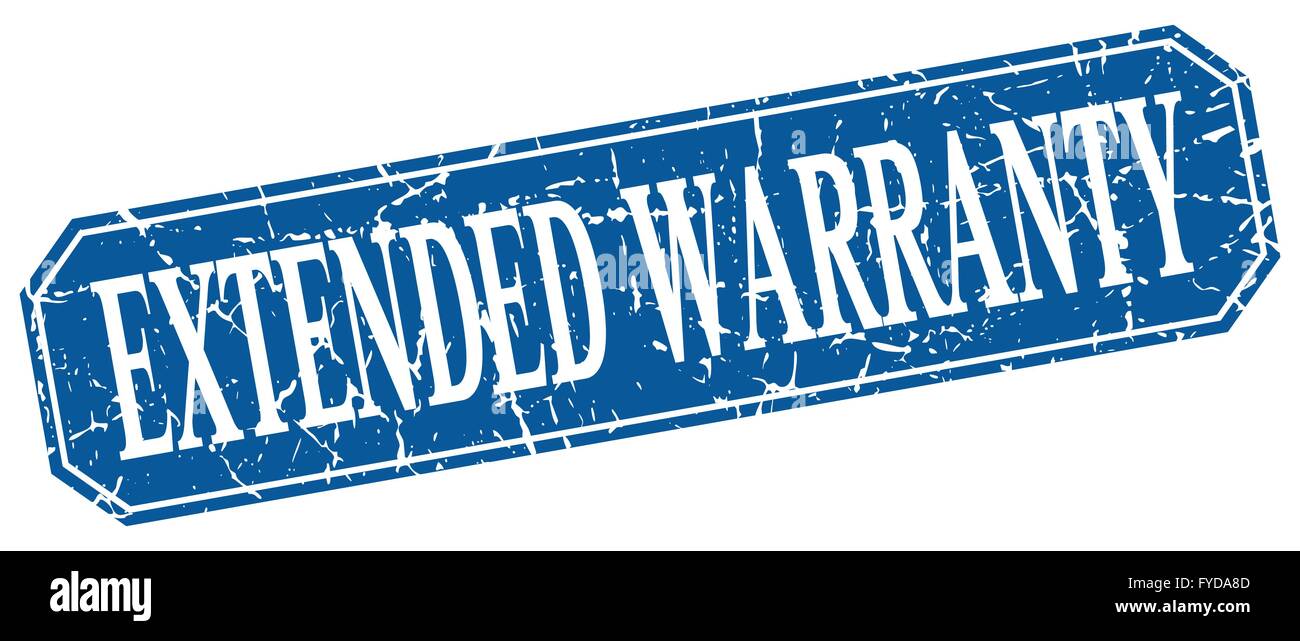 extended warranty blue square vintage grunge isolated sign Stock Vector ...