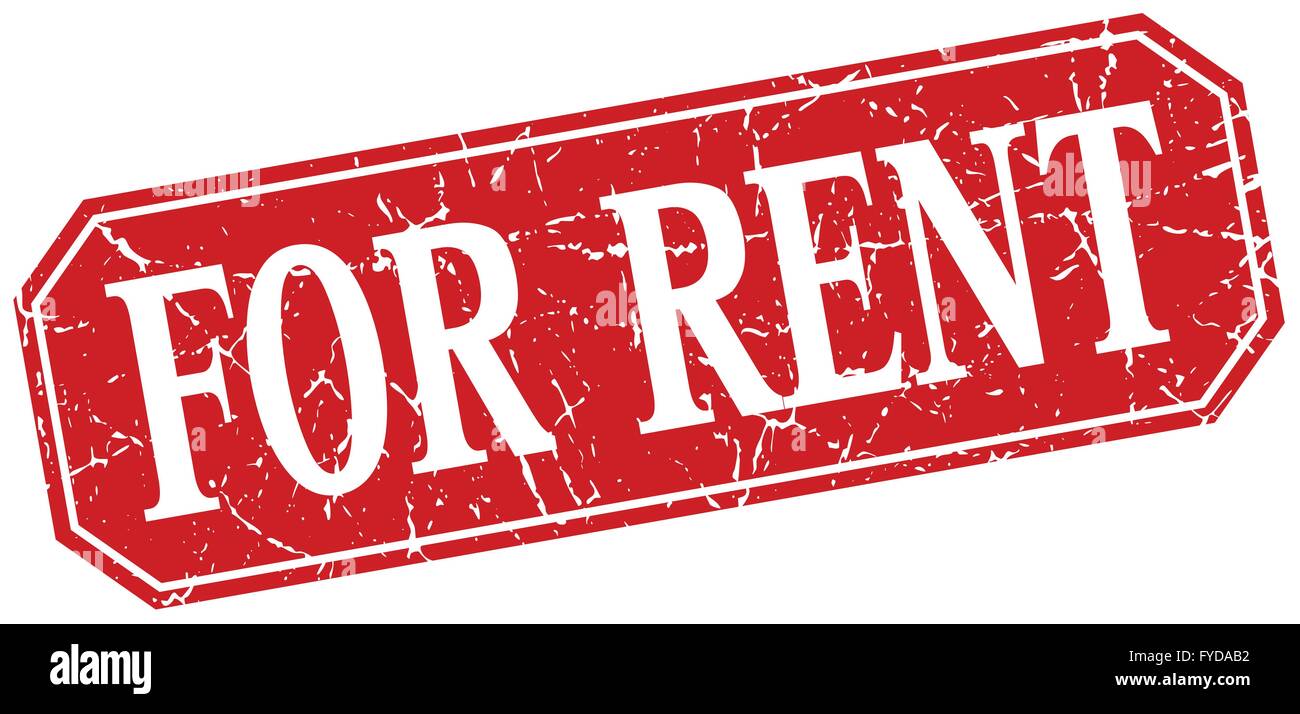 for rent red square vintage grunge isolated sign Stock Vector Image ...