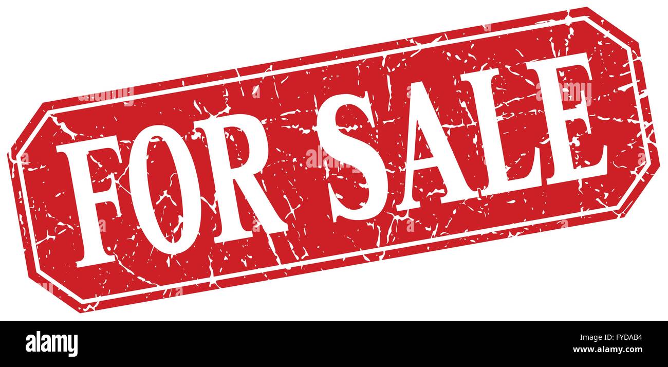 for sale red square vintage grunge isolated sign Stock Vector Image ...
