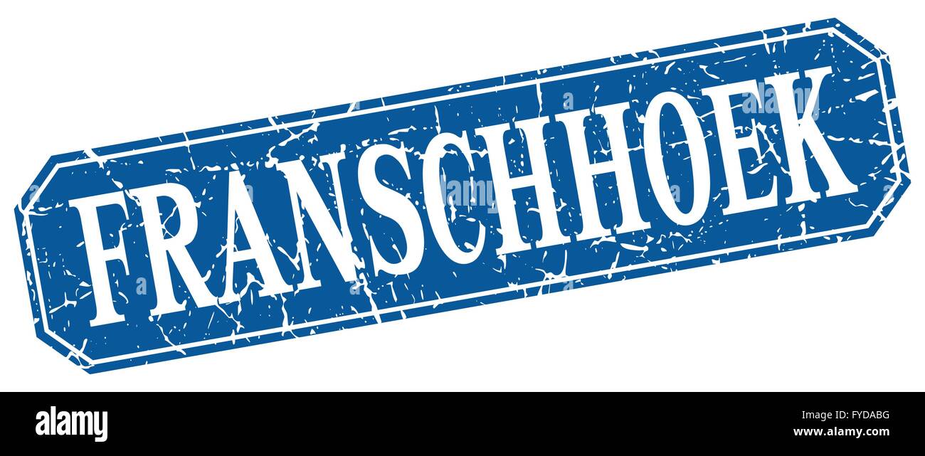 Franschhoek blue square grunge retro style sign Stock Vector Image ...