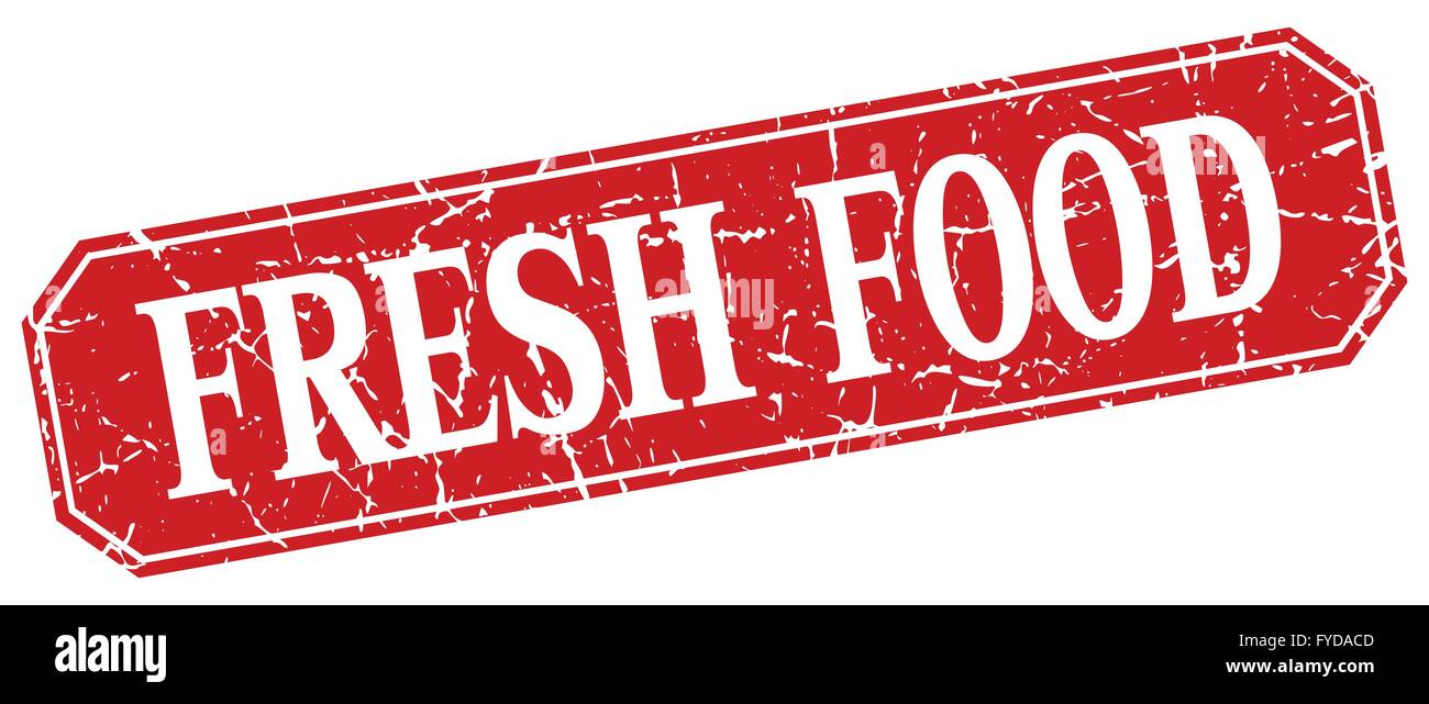 fresh food red square vintage grunge isolated sign Stock Vector Image ...