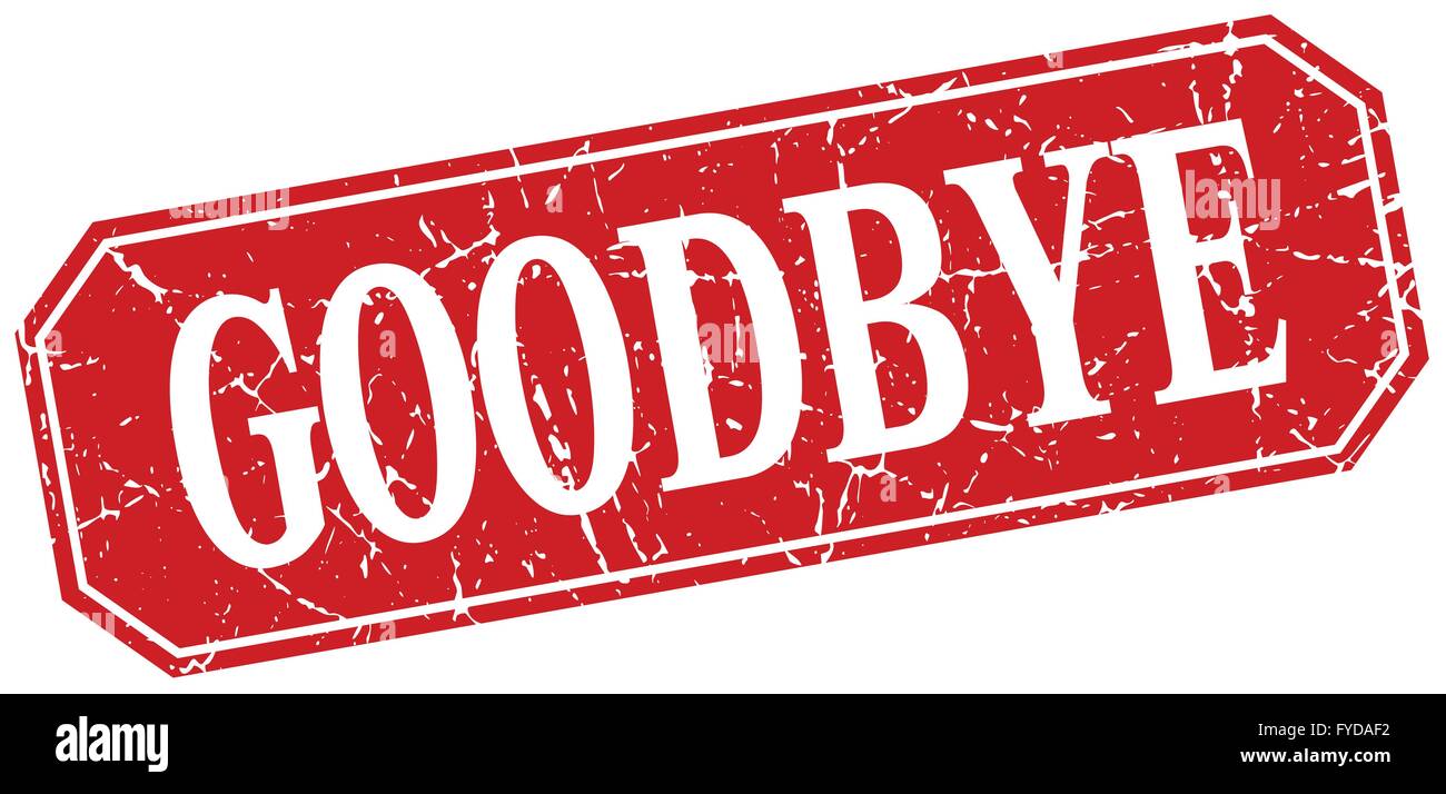 goodbye red square vintage grunge isolated sign Stock Vector Image ...