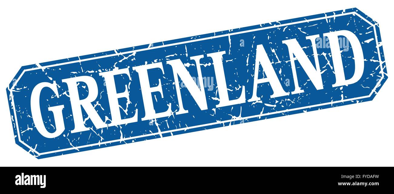 Greenland blue square grunge retro style sign Stock Vector Image & Art ...
