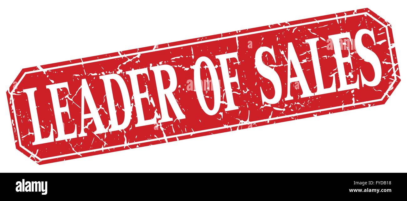 leader of sales red square vintage grunge isolated sign Stock Vector ...