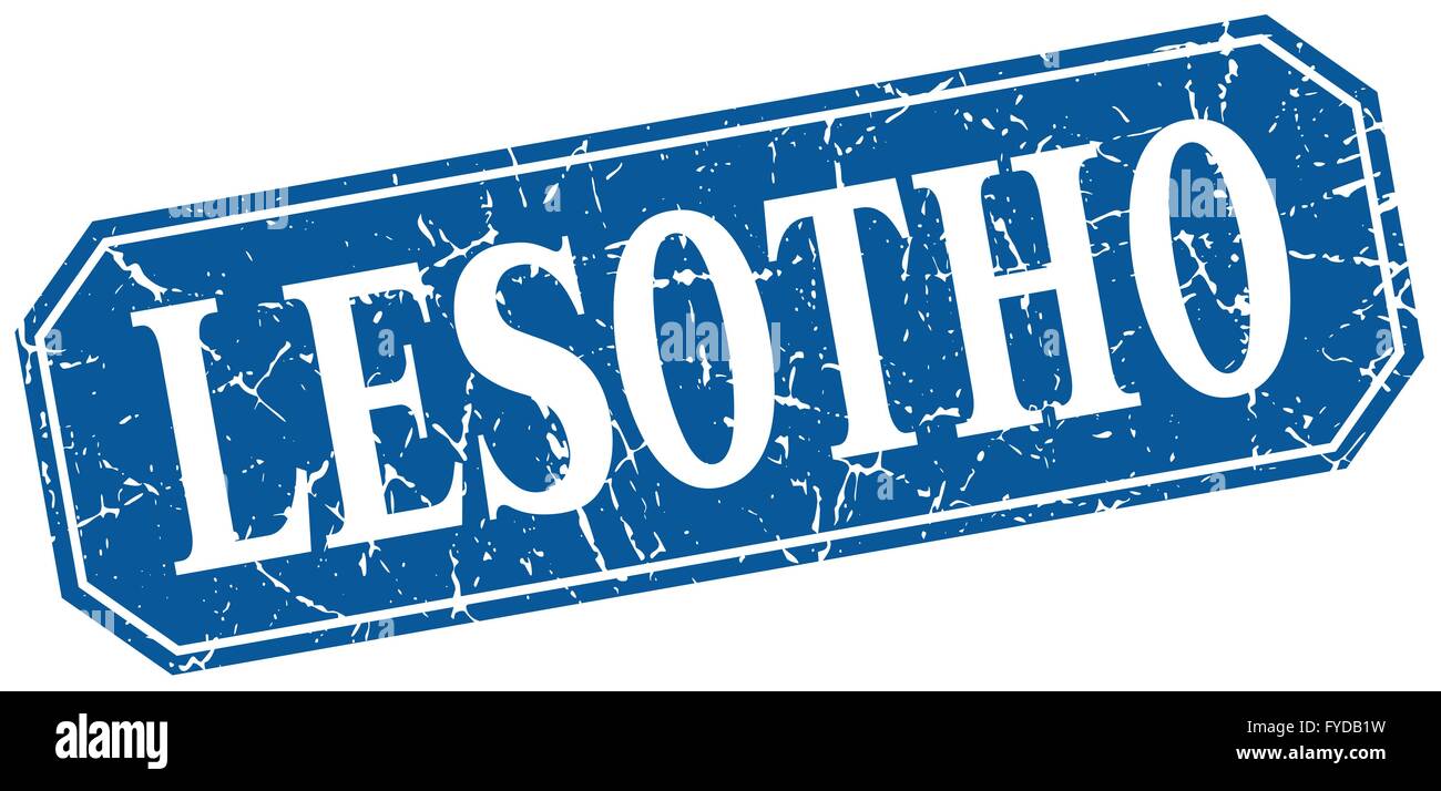 Lesotho blue square grunge retro style sign Stock Vector Image & Art ...