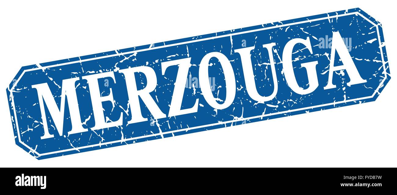 Merzouga blue square grunge retro style sign Stock Vector Image & Art ...