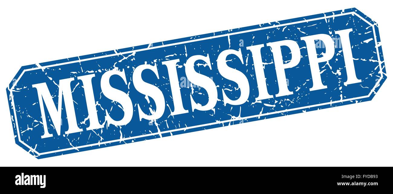 Mississippi blue square grunge retro style sign Stock Vector Image ...
