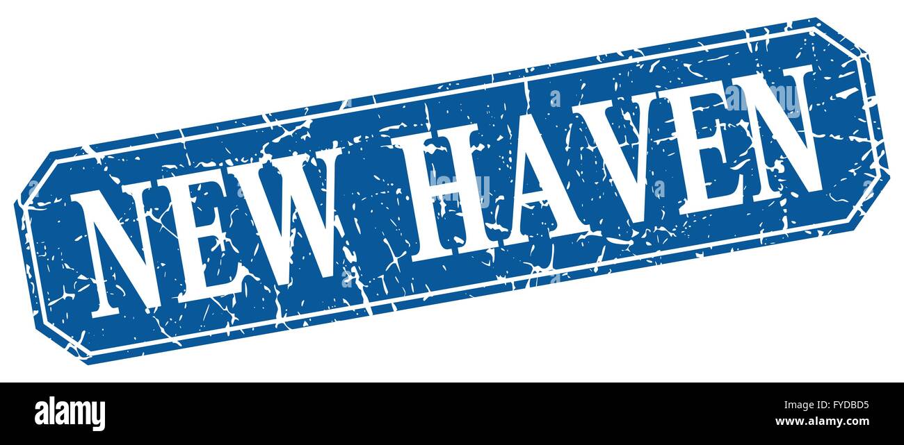 New Haven blue square grunge retro style sign Stock Vector Image & Art ...