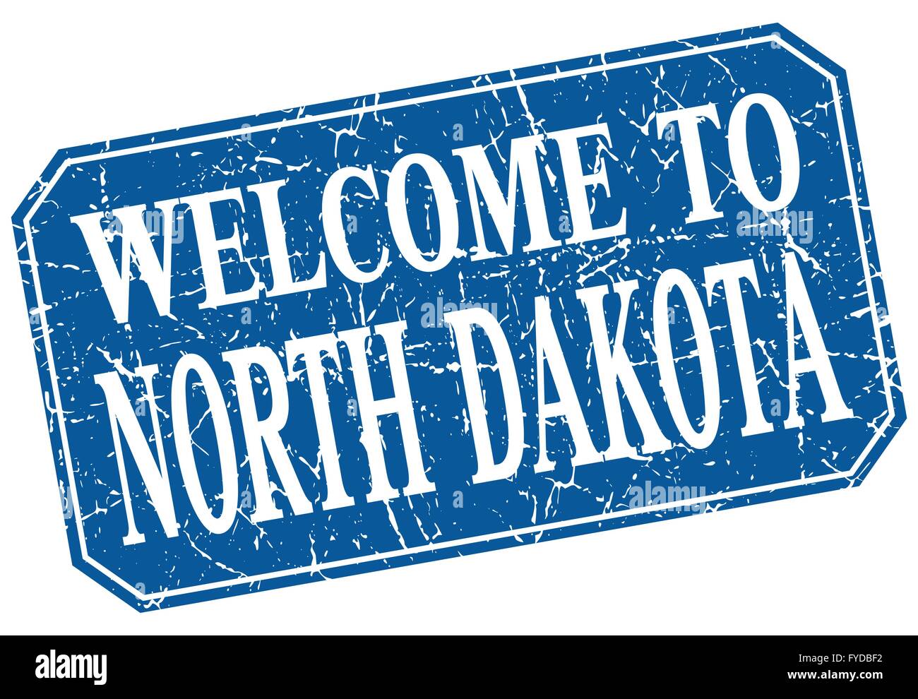welcome to North Dakota blue square grunge stamp Stock Vector