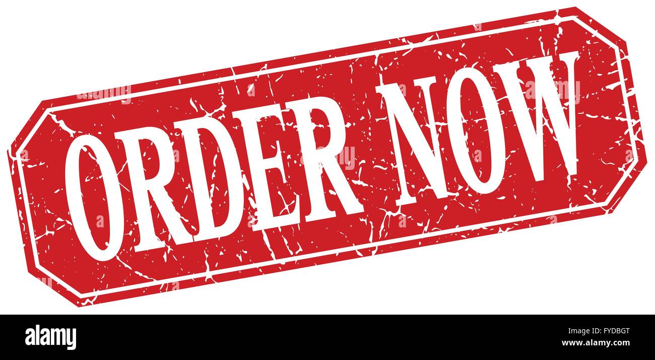 order now red square vintage grunge isolated sign Stock Vector Image ...