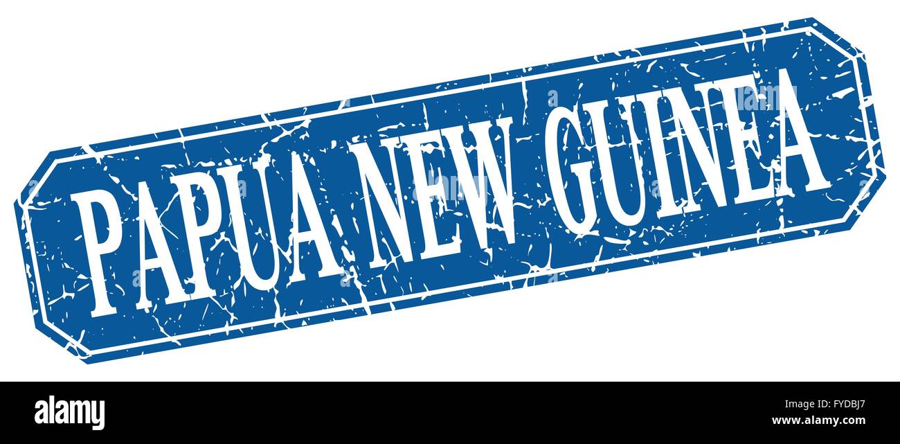 Papua New Guinea blue square grunge retro style sign Stock Vector Image ...