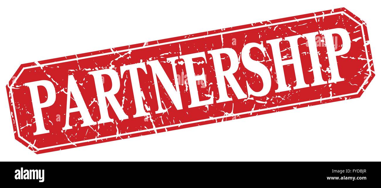 partnership red square vintage grunge isolated sign Stock Vector Image ...