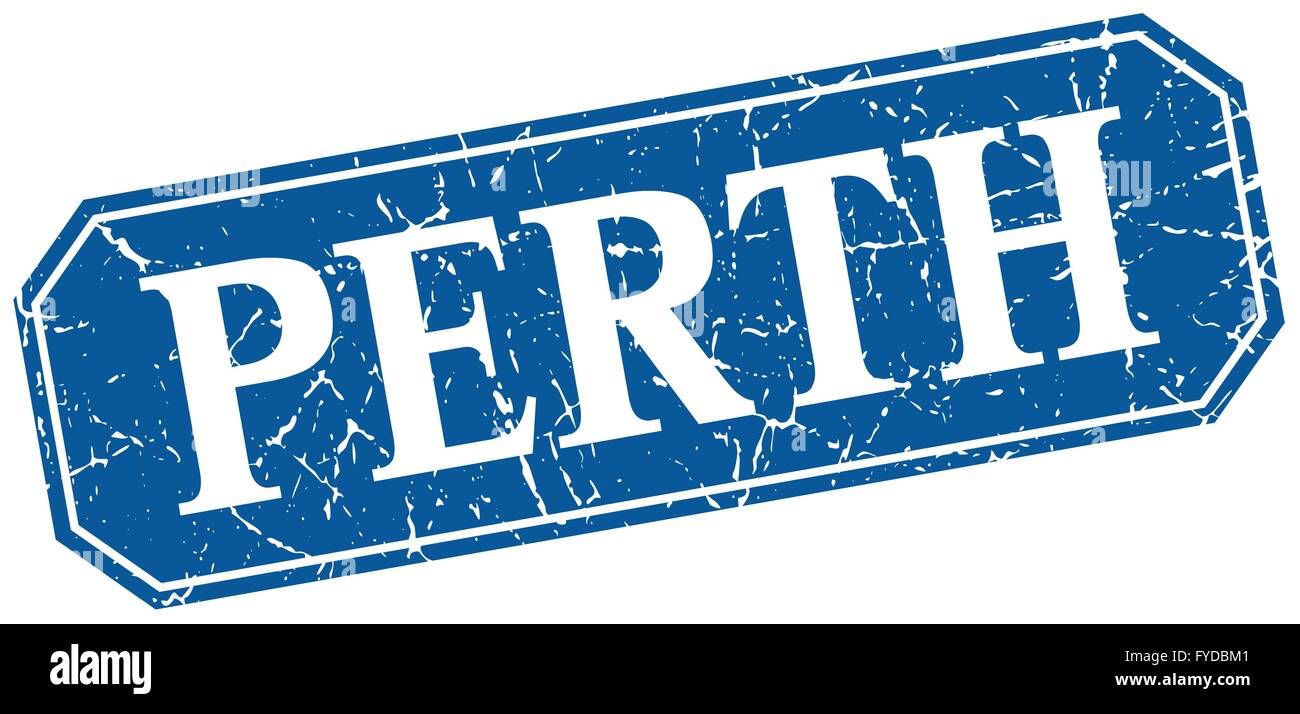 Perth blue square grunge retro style sign Stock Vector Image & Art - Alamy