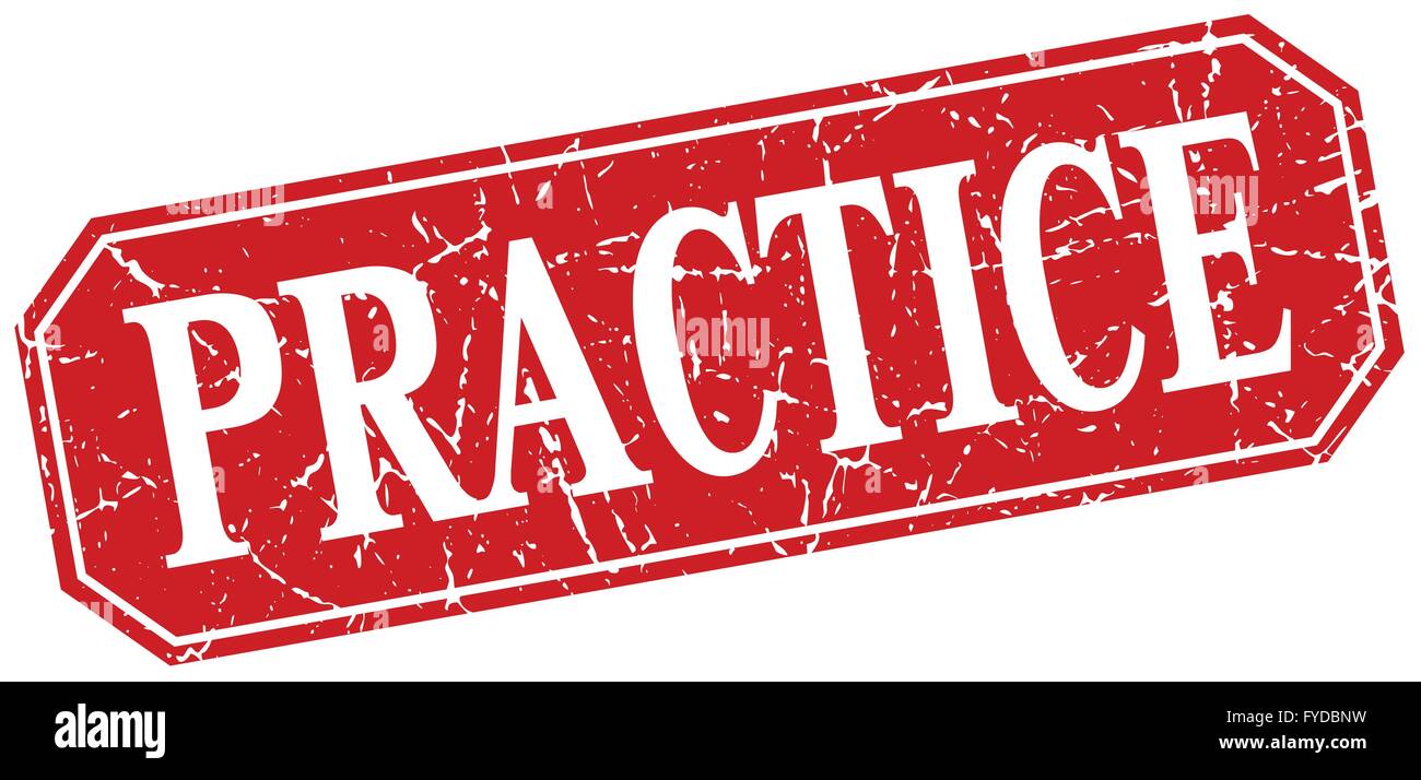 practice red square vintage grunge isolated sign Stock Vector Image ...