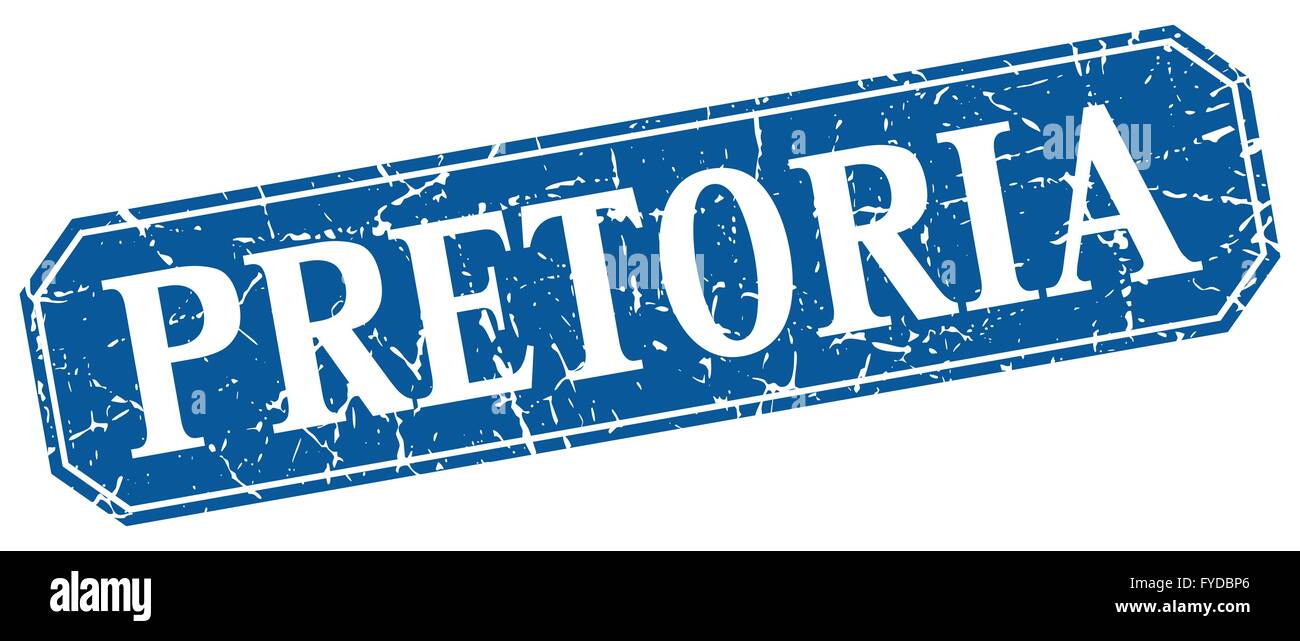 Pretoria blue square grunge retro style sign Stock Vector Image & Art ...