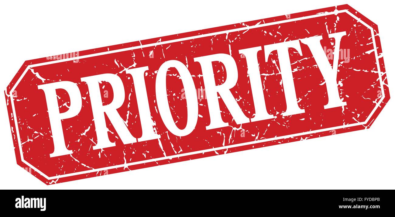 priority red square vintage grunge isolated sign Stock Vector Image ...