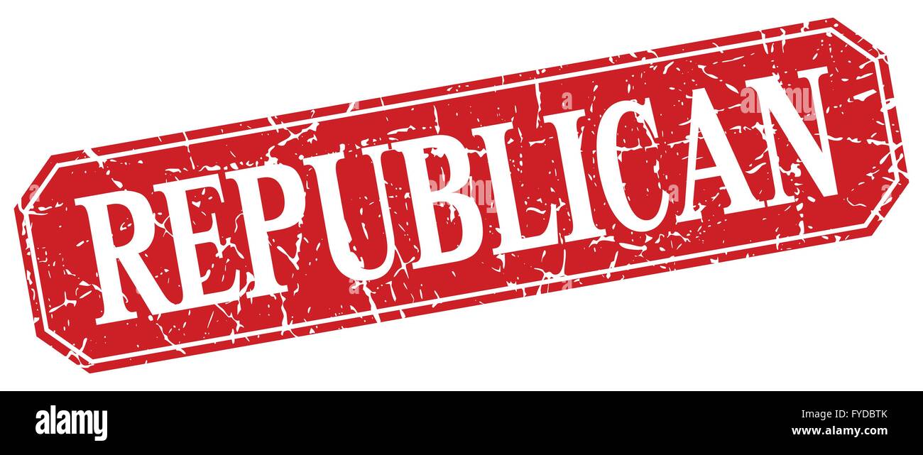 republican red square vintage grunge isolated sign Stock Vector Image ...
