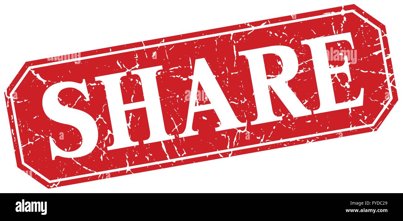 share red square vintage grunge isolated sign Stock Vector