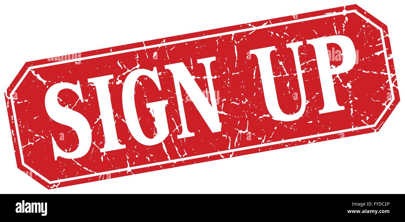 sign up red square vintage grunge isolated sign Stock Vector Image ...
