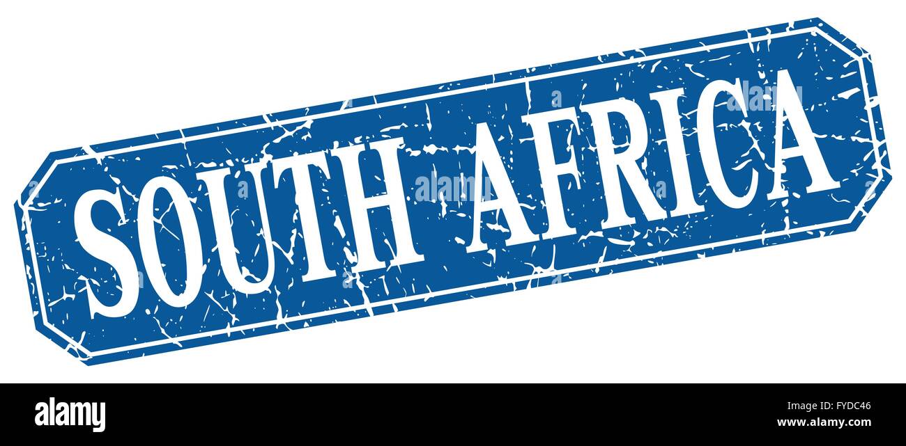 South Africa blue square grunge retro style sign Stock Vector Image ...