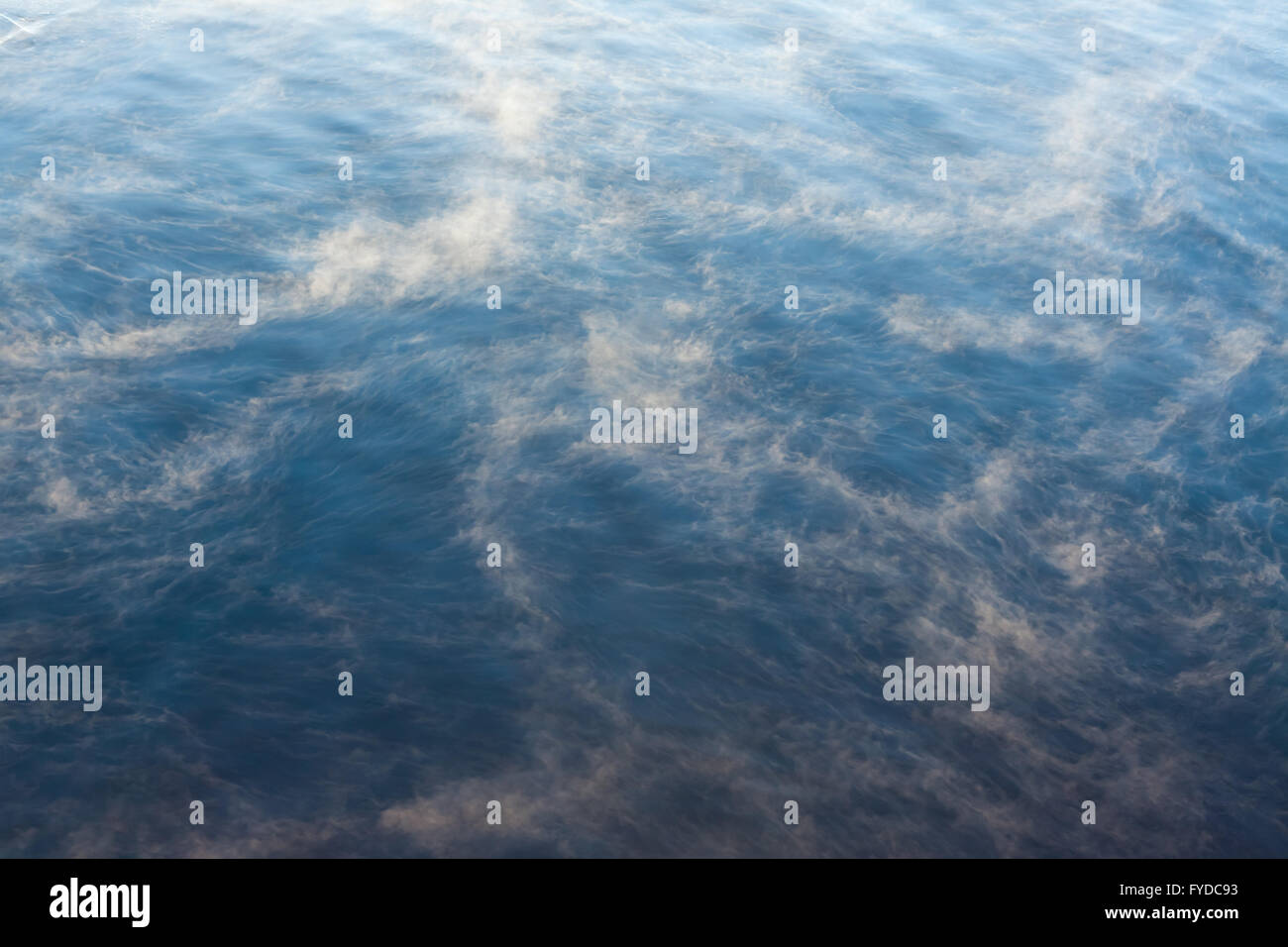 Water vapor on surface of cold water Stock Photo